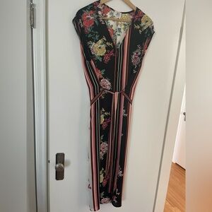 Chic Floral and Stripe Maxi Dress